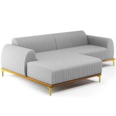 Sofá 4 Lugares com Chaise Esquerdo Sala de Estar Molino 255cm D02 Linh