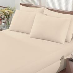 Lençol Avulso Solteiro Basic Rolinho Malha Liso Buettner Pérola