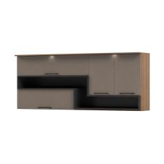 Armário De Cozinha Aéreo 200cm Com Iluminação Cr6199 fumê