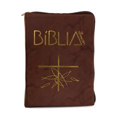 BÍblia DeAparecida Bolso Zíper Flexível Marrom