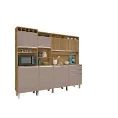 Kit Cozinha Smart 8 Portas Ripado Freijó/Connect – Vitamov