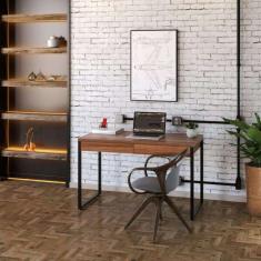 Mesa De Escritório Kuadra 2 Gv Nogal 120 Cm