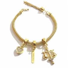 Pulseira Berloques Direito Placa Advogada Folheado Ouro 18k - Milena F