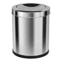 Lixeira Em Aço Inox Com Tampa Meia Esfera - JSN, Cinza