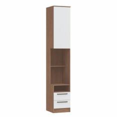Guarda Roupa Modulado Requinte com 2 Gavetas - Macadâmia/Branco Line -