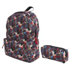 Kit Mochila E Estojo Deadpool De Costa Grande Dermiwi  30135, Preto