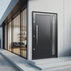 Porta Pivotante Lambril Visione com Puxador Lado Direito Elite 240x130 Preto