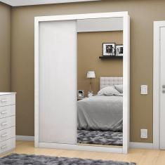 Guarda Roupa Solteiro 4 Espelhos 2 Portas de Correr Roma New Espresso Móveis Branco