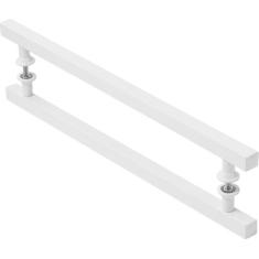 Puxador De Porta Quadrado Branco 40cm - MetalCromo