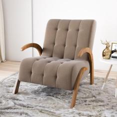 Poltrona do Papai em Veludo Pés em MDF Garden - Viero