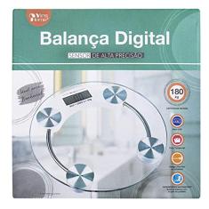 BALANÇA DIGITAL VIDRO TEMPERADO PARA BANHEIRO REDONDA CAPACIDADE 180 KG