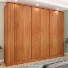 Guarda-Roupa Casal Barcelona 6 Portas 6 Gavetas Ripado Cinamomo - Tcil Móveis