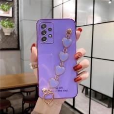 Para samsung a13 caso amor coração pulseira caso de telefone para samsung galaxy a32 a23 a33 a53 a73 a52 a72 a71 a51 a31 a11 a50 a20 capa, roxo, para a71 4g