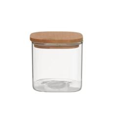 Mimo Style Pote Hermético de Vidro Borossilicato com Tampa em Bambu, Capacidade 650ml, Organizador de Alimentos Secos, Armazena de Forma Prática e Ideal Para sua Despensa, Balcão e Cozinha