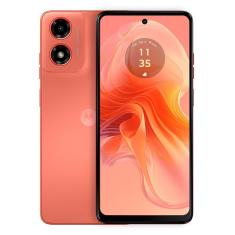 Smartphone Motorola Moto g04s Coral 128GB, 4GB RAM + 4GB Ram Boost, AI Câmera 16MP Sensor FPS Lateral
