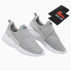 Tênis Masculino Esporte Sem Cardaço Academia Caminhada Corrida Dia a Dia + Carteira-Masculino