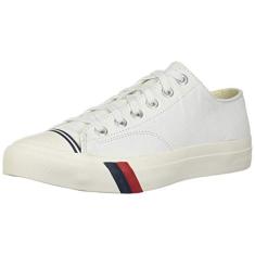 PRO-Keds Tênis masculino moderno com cadarço Royal Lo, Couro branco, 36