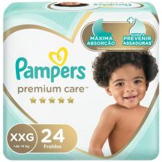 Fralda Pampers Premium Care Tamanho XXG Pacote Mega 24 Fraldas Descart