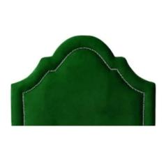 Cabeceira Estofada Cama Box Solteiro Império Veludo Verde - Brilho'S M