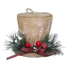 Enfeite De Natal Cartola Marrom Decorativa Natalina 08Cm