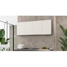 Armário de Cozinha Aéreo Nathan 160cm Chocolate/Off Wite