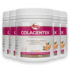 Kit 5 Colágeno Hidrolisado Colagentek Vitafor 300g Tangerina