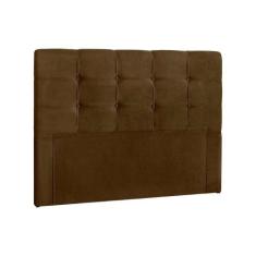 Cabeceira Cama Box Estofada Casal Casal Clean Plus Suede Marrom Chocol