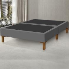 Box Base De Cama Biazi Casal 160 Cm Cinza Cinza