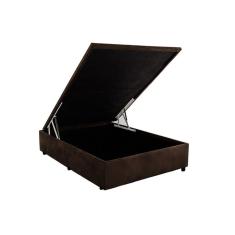 Cama Box Baú Casal Universal Suede Brown (138x188x35) - Costa Rica