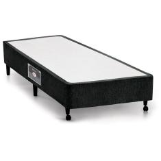 Cama Box Base Universal Solteiro Lux Chenille Black (78x188x23) - Castor