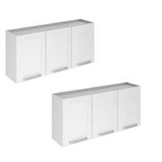 Armario de Cozinha Aereo Itatiaia Tarsila 3 Portas Branco IP3-120 - 2 unidades