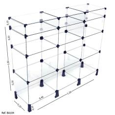 Balcão de Atendimento Modulado em Vidro com Porta Bijuteria - 1,20 x 1,00 x 0,30
