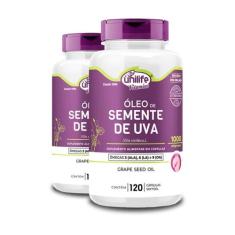 Kit 2 Óleo De Semente De Uva Unilife 120 Cápsulas 1000Mg