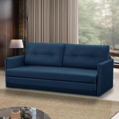 Sofá Cama 2 lugares 1,50m Luisa Suede Azul Adonai Estofados