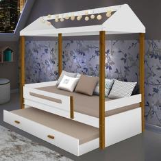 Cama Solteiro Sara - Com Cama Auxiliar e Led Com Colchão