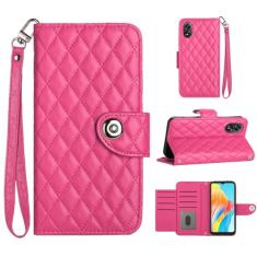 Para Oppo A18 4G, capa carteira com alça de pulso, capa flip de couro com fecho magnético com 7 cartões e 1 compartimento para dinheiro, suporte feminino presente capa de telefone para Oppo A18 4G 6,6