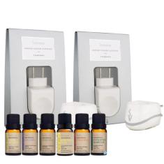 Kit 2 Aromatizador Difusor Elétrico Standard e 6 Óleo Essencial Via Ar