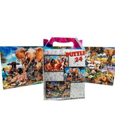 Kit 3 Quebra-cabeça Infantil Para Presente 24 Peças Grandes - Reidopen