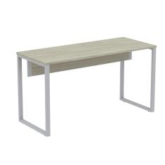 Mesa Escritório P25 TUB Pandin 170 cm (Larg) x 70 cm Prof Tampo MDP Casablanca Pé Aço Tubular Cinza