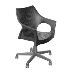 Cadeira Para Escritório Decorativa Tipo Rattan Relic Preto