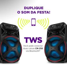 Caixa de Som Acústica Bluetooth 250W Mondial Connect Partyplus CM250