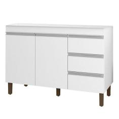 Balcão Gabinete Para Pia Karen 119cm Sem Tampo 2 Portas Branco - Abmaz