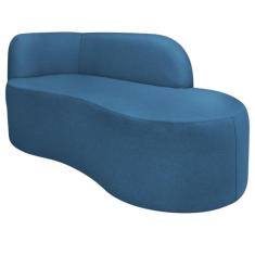 Divã Recamier Orgânico Tokyo 160cm Lado Direito Linho Azul Royal