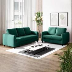 Conjunto Sofá com 2 e 3 Lugares em Veludo CabeCasa MadeiraOriginals - 