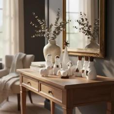 Presépio Natalino Completo 3D | Enfeites De Natal - 10 Peças | Vieco 3D (Branco e Marrom)