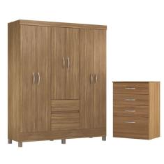 Conjunto Quarto Guarda Roupa E Comoda Forggia Amendola