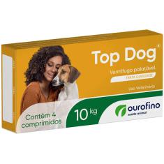 Vermifugo Ouro Fino Top Dog para Cães de até 10 Kg - 4 Comprimidos