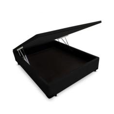 Base Box Baú Blindado Viúva AColchoes Suede Preto 49x128x188