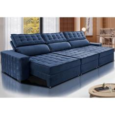Sofá Retrátil e Reclinável 3,85m Cama inBox Big Star. com SoftGel D40 Velupluma
