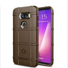 Capa para LG V30S Plus, blindagem robusta, material TPU de fibra de carbono, macio antiderrapante macio, anti-impressão digital, capa totalmente protetora para LG V30S Plus